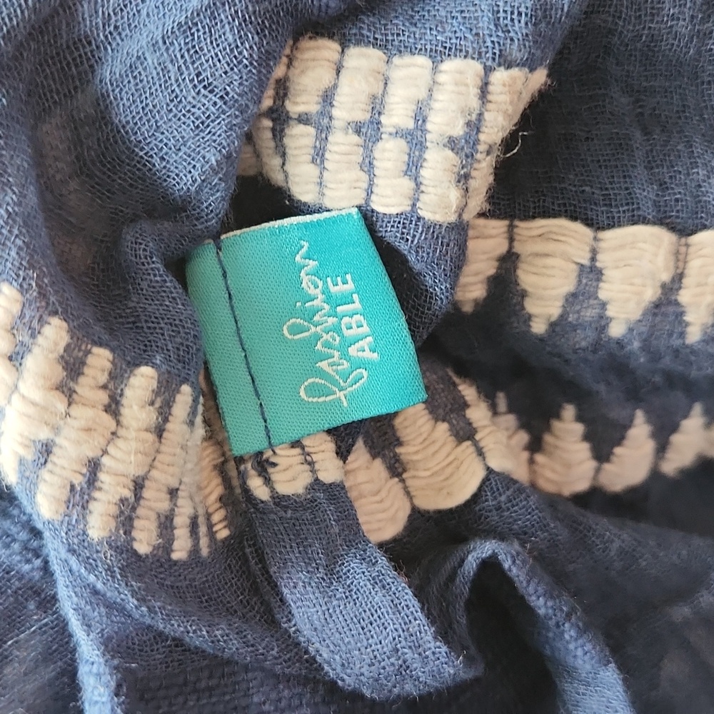 Able Blue and White Patterned Scarf - Picture 2 of 4